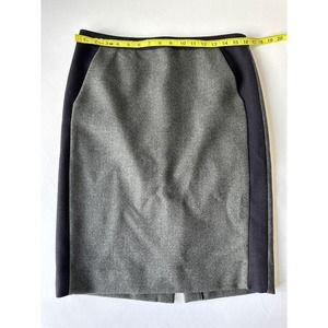 J.Crew // Number 2 Gray & Blue Wool Color-block Pencil Skirt, Size 6